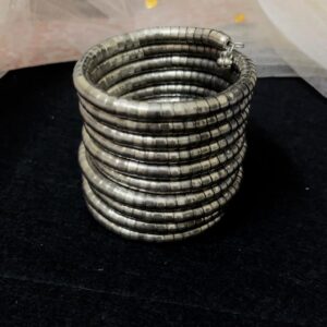 Silver plated spiral bangle