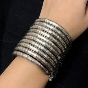 Silver plated spiral bangle