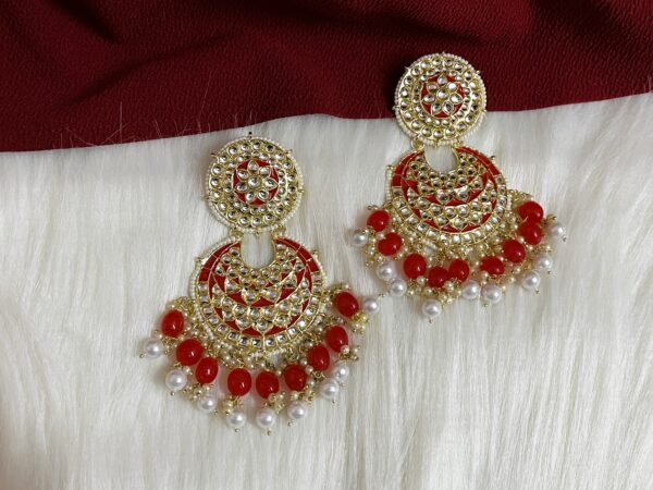 Gold plated kundan earring for women