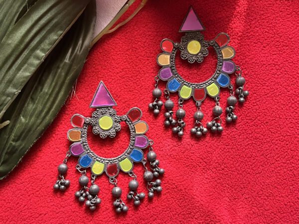 Silver-Toned Oxidized Contemporary earring (Copy)