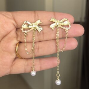 Bow style drop earring