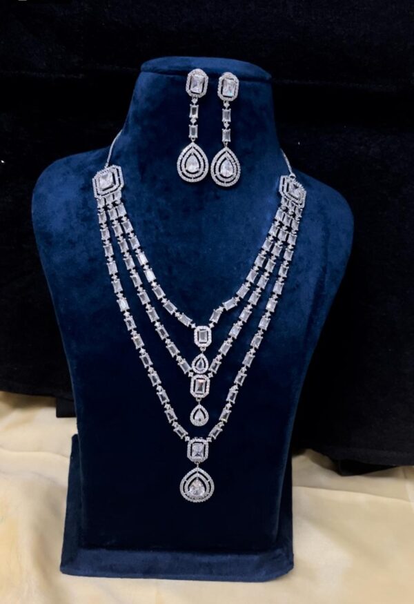 AD Studded Layered Jewellery Set