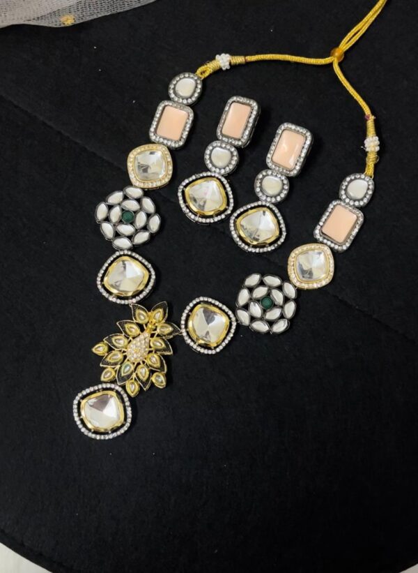 Gold-Plated Pearl Beaded Choker Necklace & Earrings