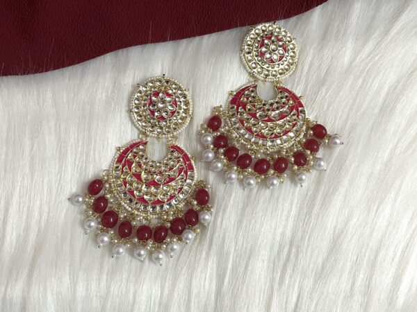 Gold plated kundan earring for women