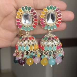 Meenakari light weight jhumka