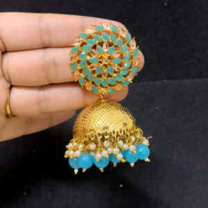 Gold plated light weight jhumka in ...