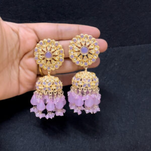 Party wear light weight jhumka in p...