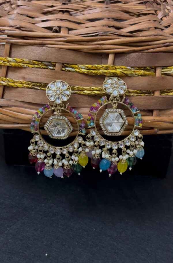 Party wear heavy weight chandbali in multi
