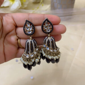 Stylish heavy weight jhumka  in bla...