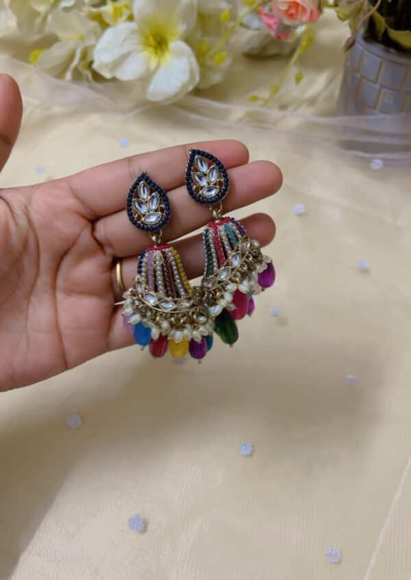 Stylish heavy weight jhumka  in multi - Image 2