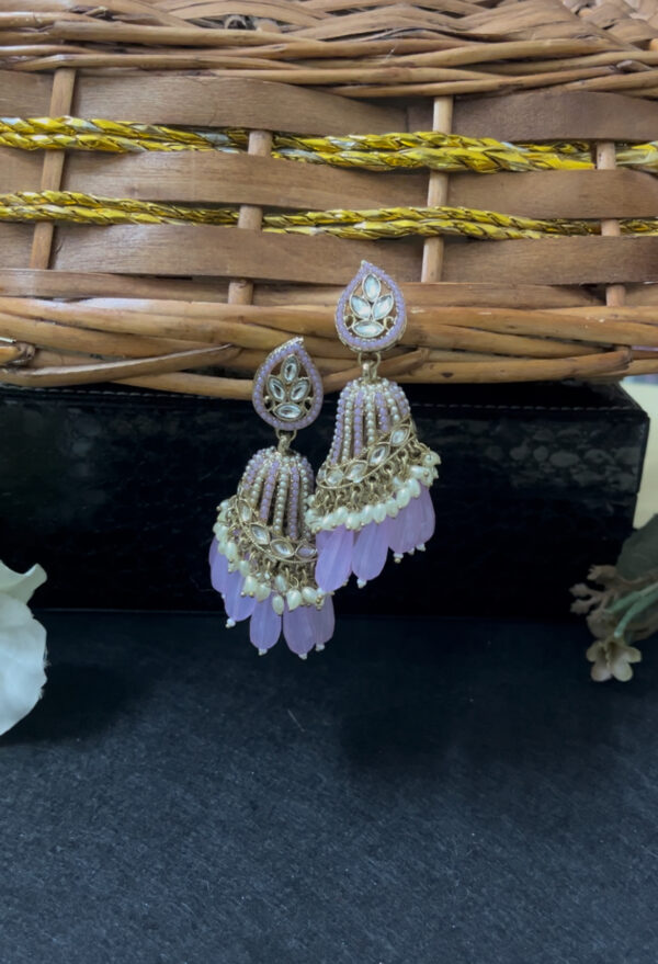 Stylish heavy weight jhumka  in purple
