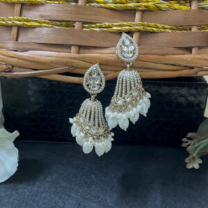 Stylish heavy weight jhumka  in whi...