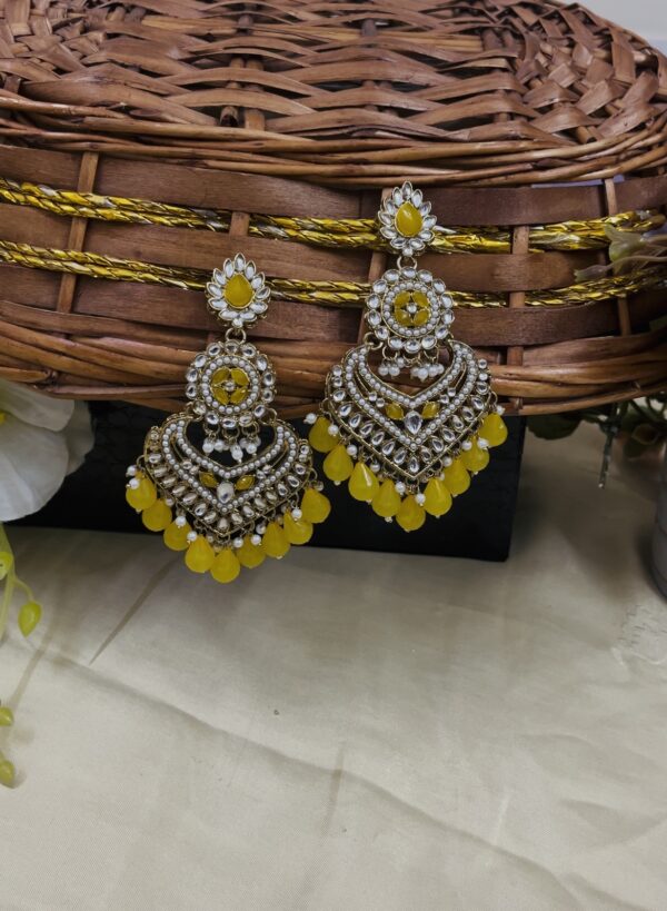Premium quality light weight chandbali in yellow