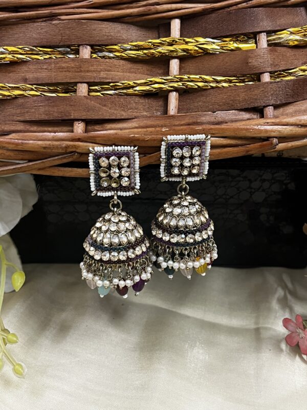Premium quality light weight jhumka in multi