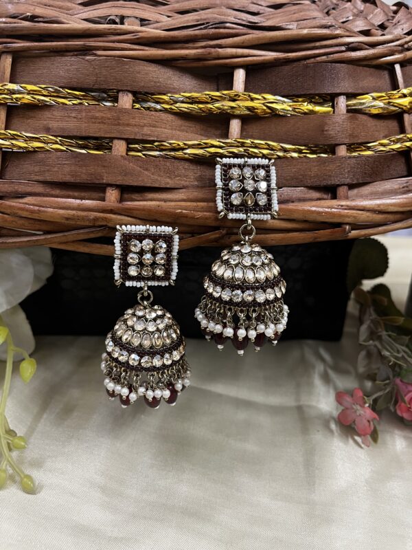 Premium quality light weight jhumka in red