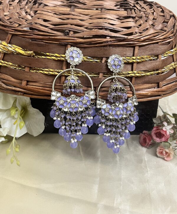 Premium quality light weight jhumka in lavender