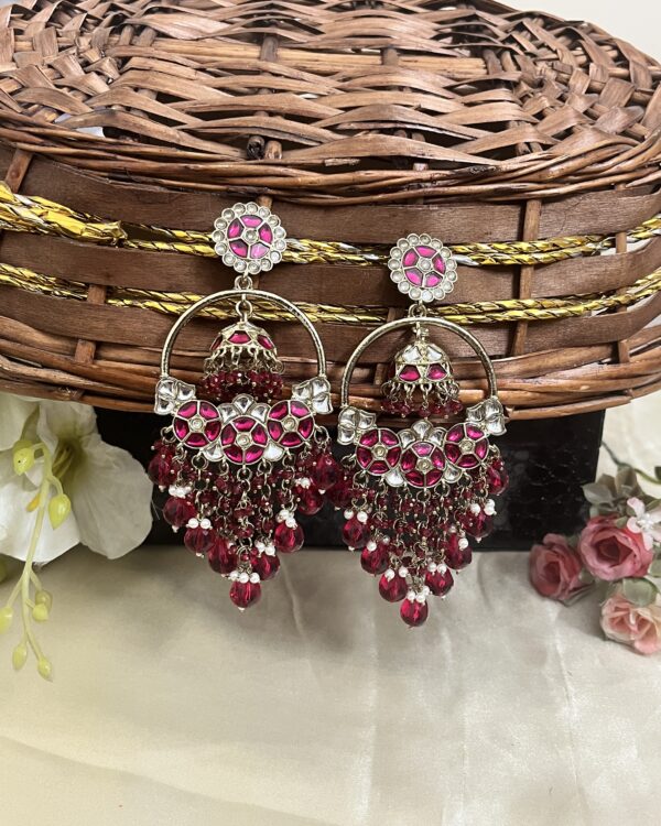 Premium quality light weight jhumka in pink