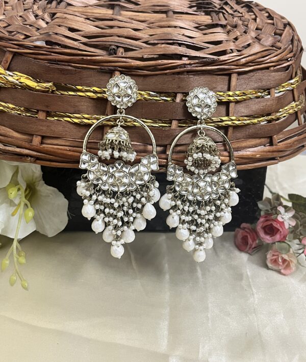 Premium quality light weight jhumka in white