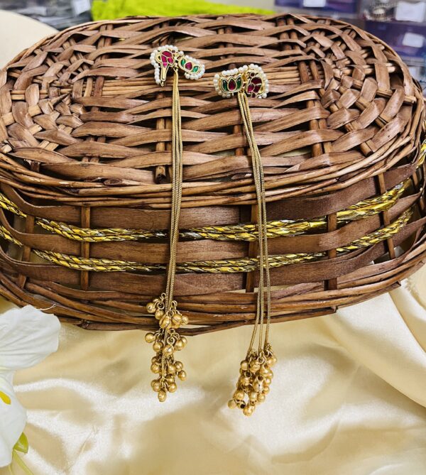 Premium quality Brass heavy weight long jhumka in multi