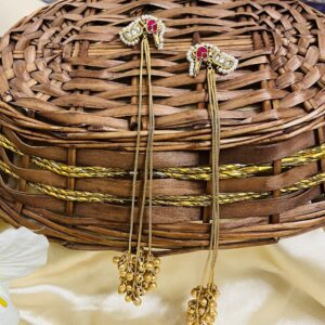 Premium quality Brass heavy weight long jhumka in red