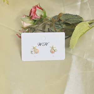 Contemporary hoop shell style earri...