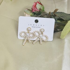 Contemporary hoop bow style earring