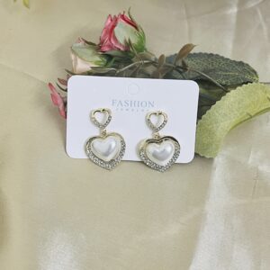Contemporary hoop heart shape earri...
