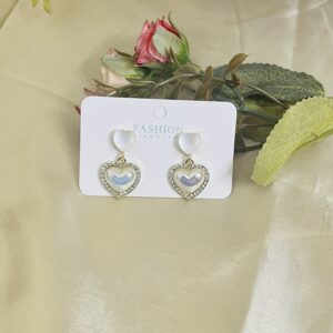 Contemporary hoop heart shape earri...