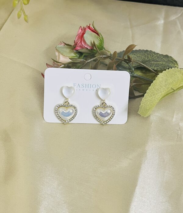 Contemporary hoop heart shape earring